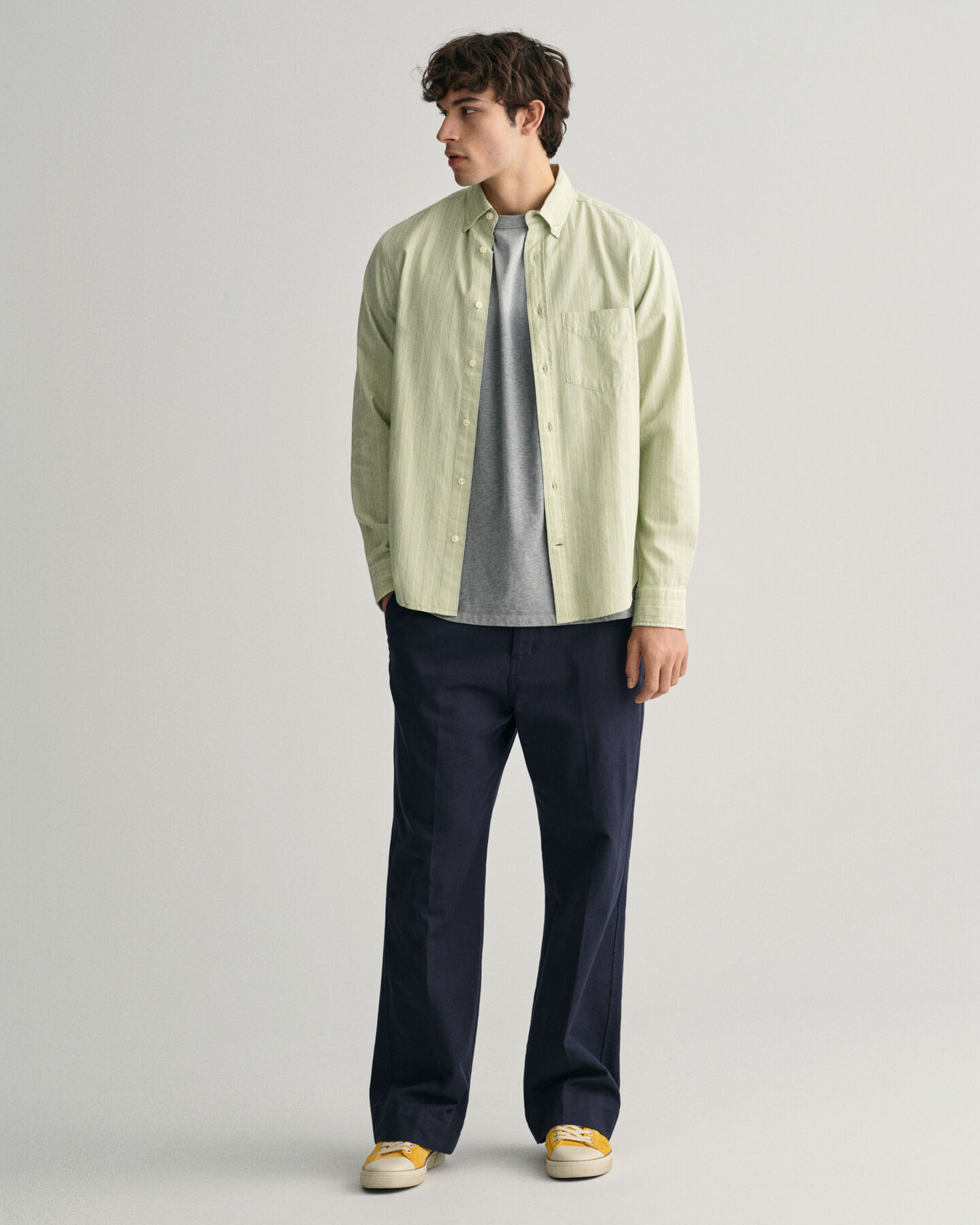 Regular fit stribet Archive Oxford-skjorte