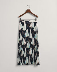 Plisseret nederdel med Sailing-tryk