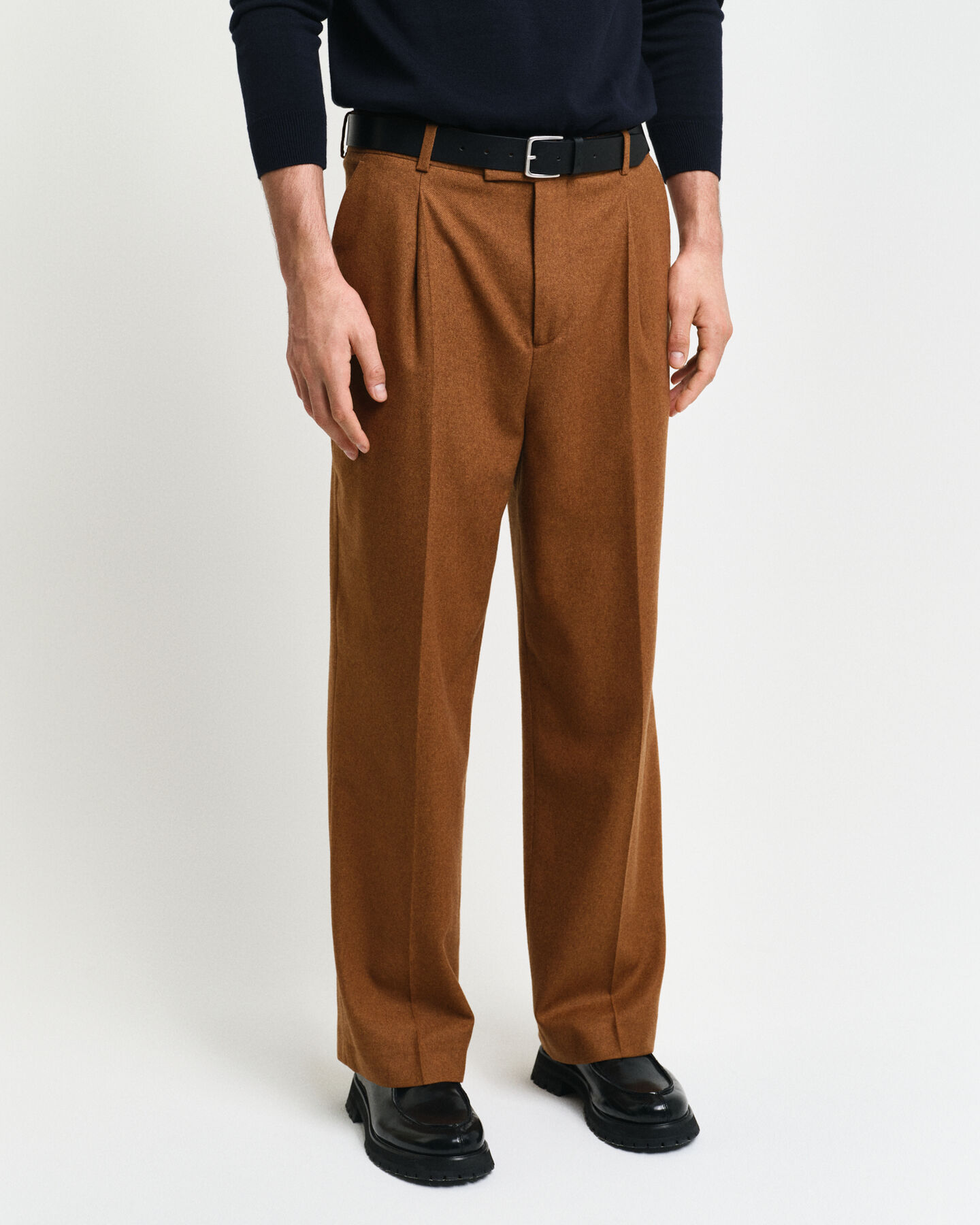 Relaxed fit jakkesæt-bukser af uld-flannel