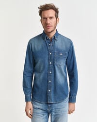 Regular fit denim-skjorte