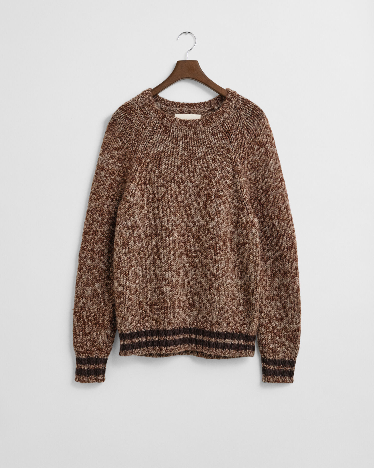 Crewneck sweater af melange uld