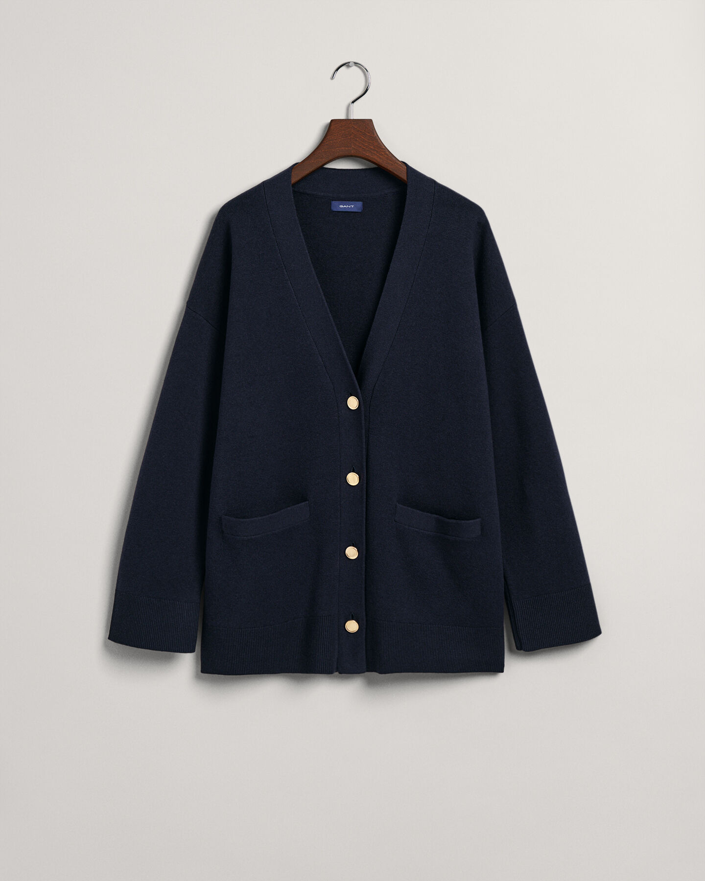 Relaxed fit cardigan med V-hals