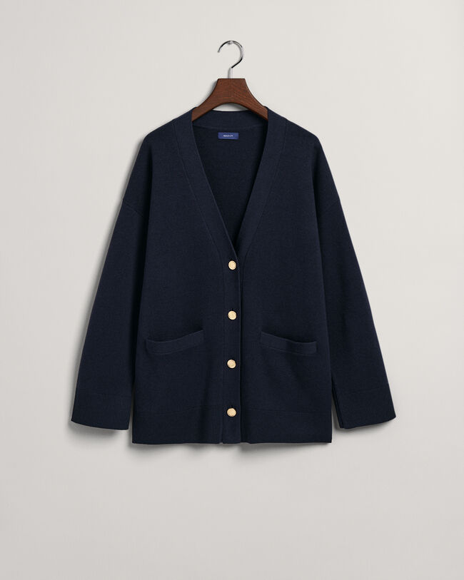 Relaxed fit cardigan med V-hals