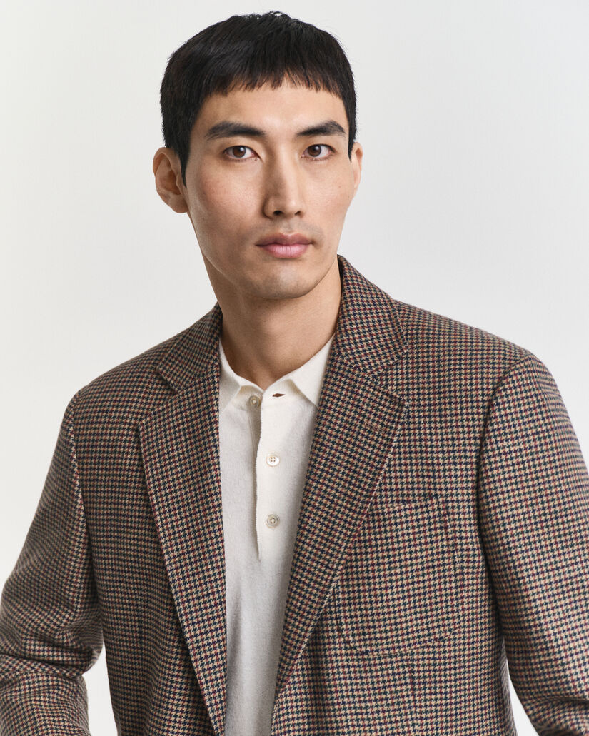 Slim fit houndstooth-ternet blazer