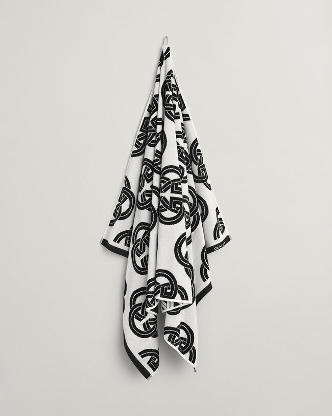 Strandhåndklæde med monogram-tryk