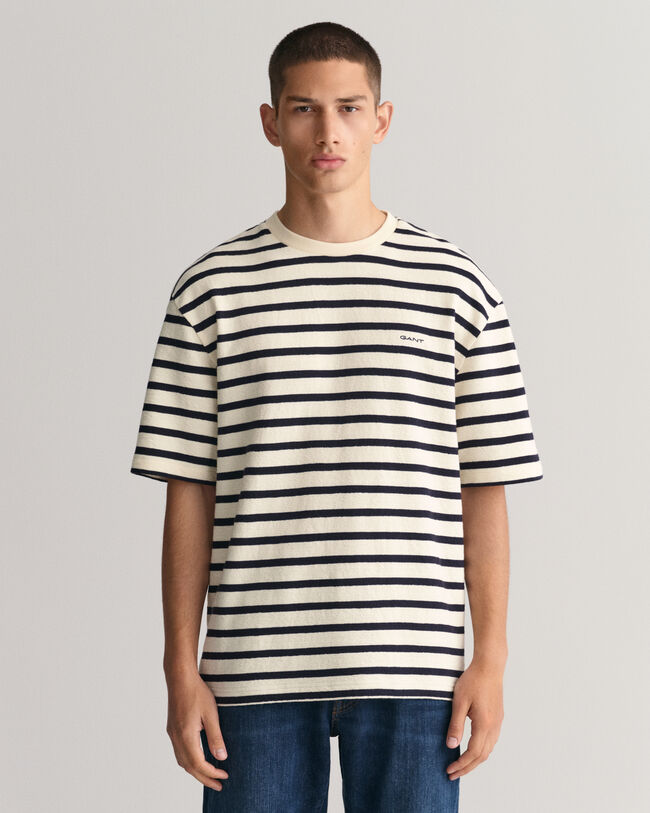 Tekstureret stribet T-shirt