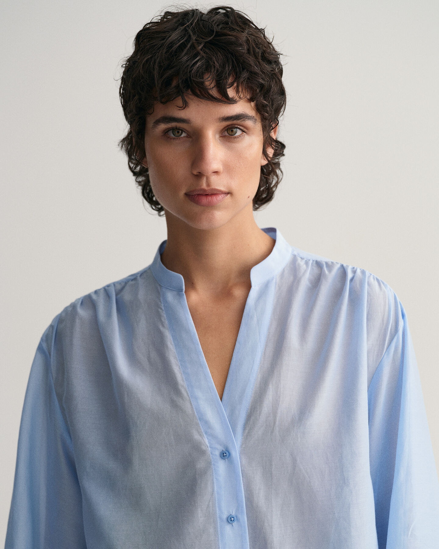 Relaxed fit bomuldssilkebluse