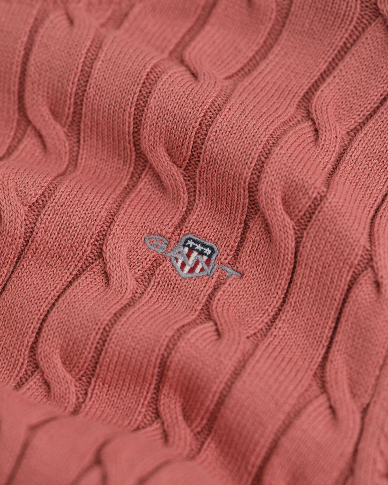 Teen Girls crewneck sweater af strækbomuld med kabelstrik