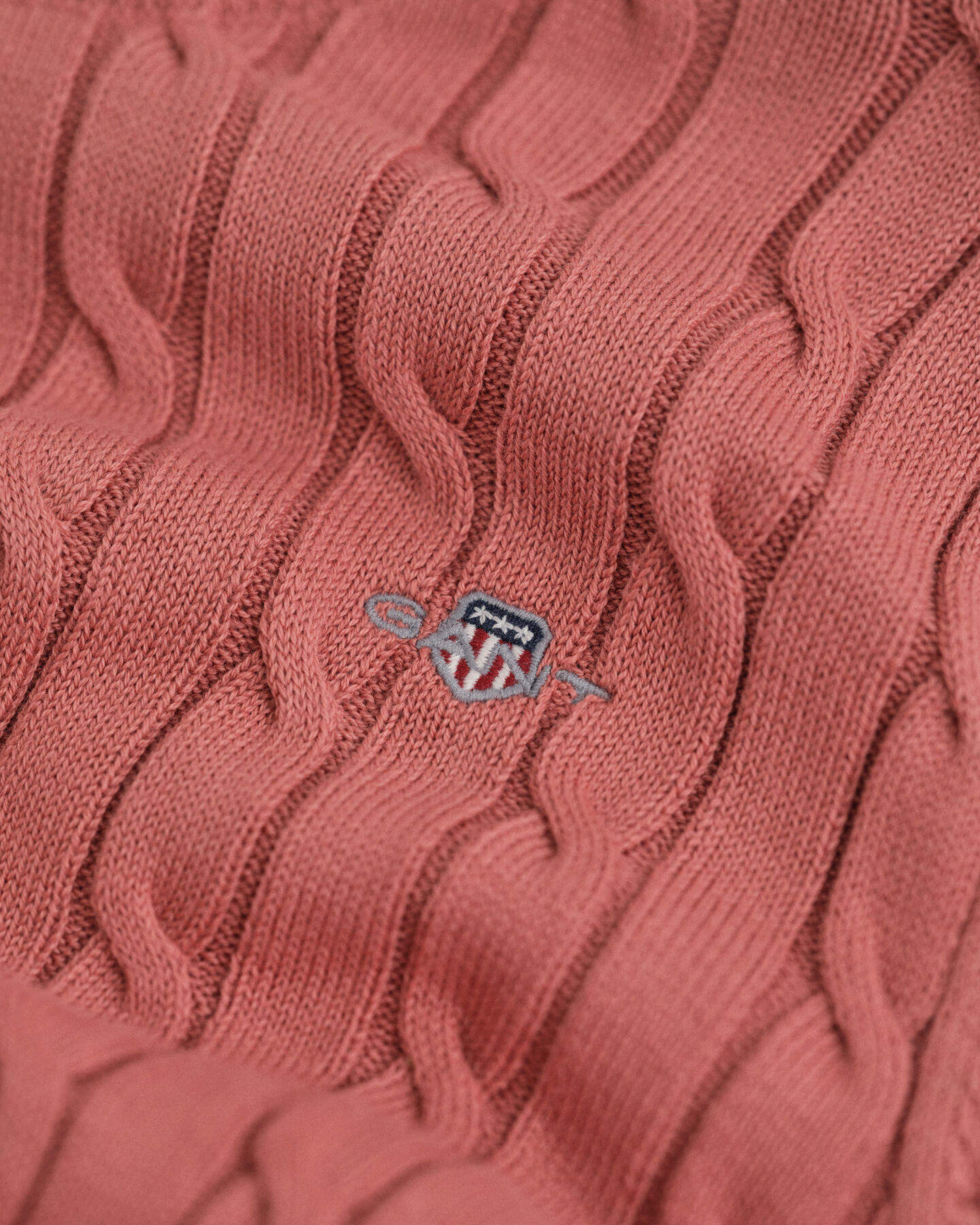 Teen Girls crewneck sweater af strækbomuld med kabelstrik