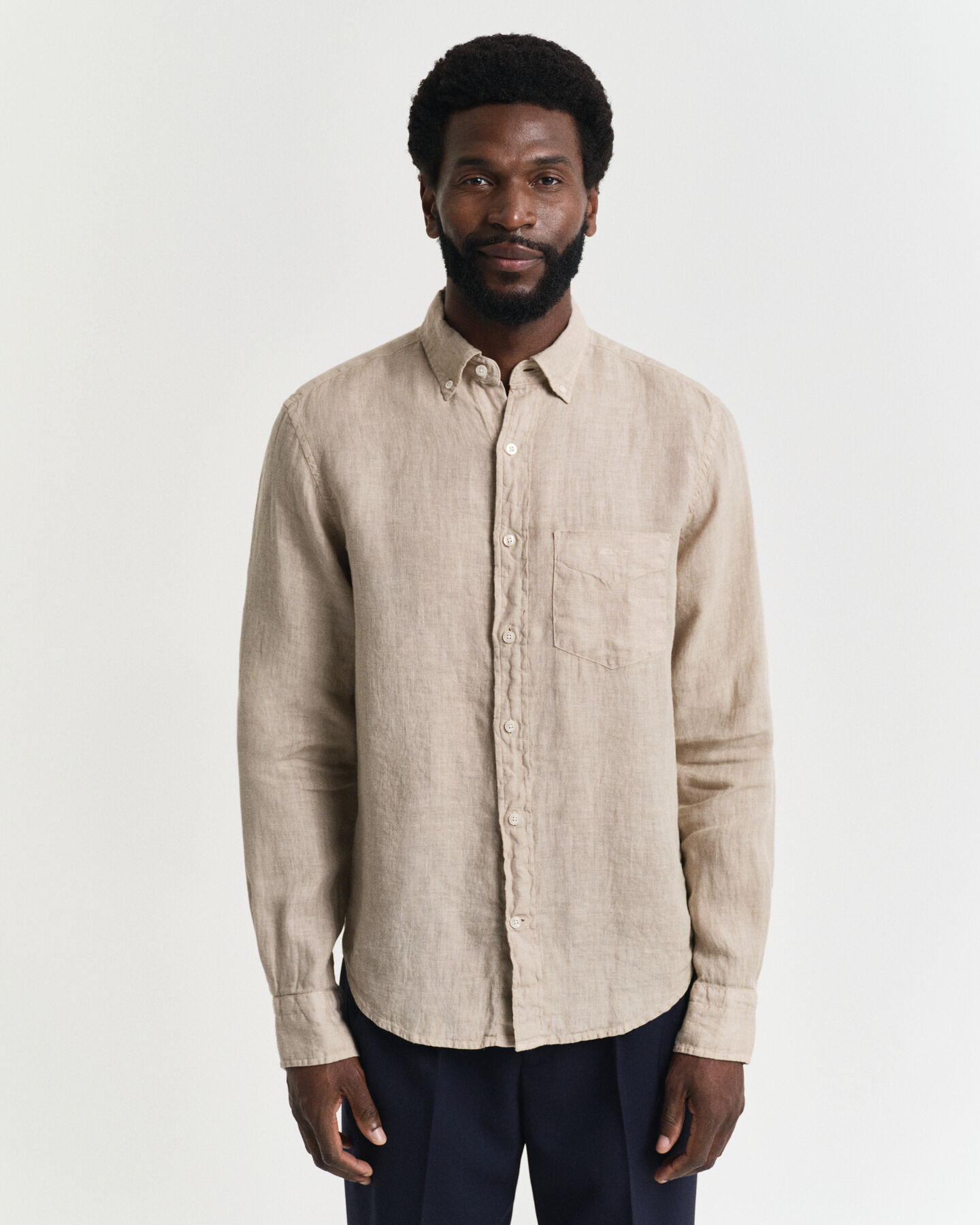 Regular fit garment-dyed h&oslash;rskjorte