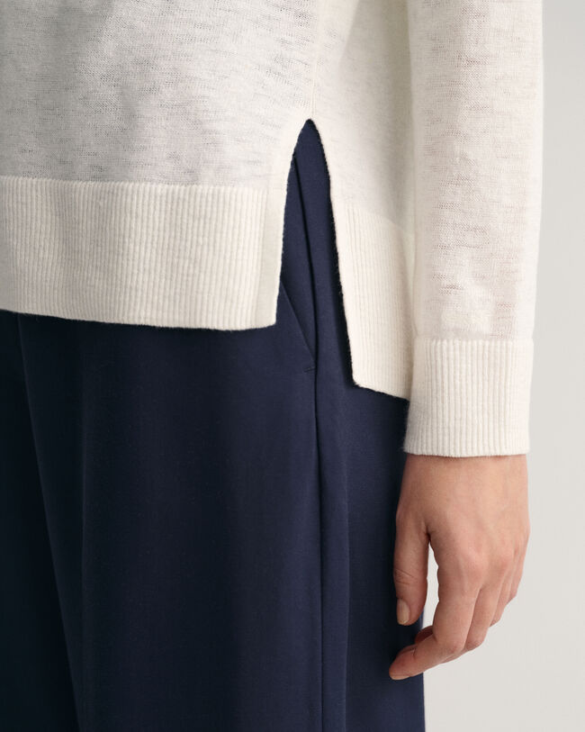 Sweater i h&oslash;rblanding med V-hals