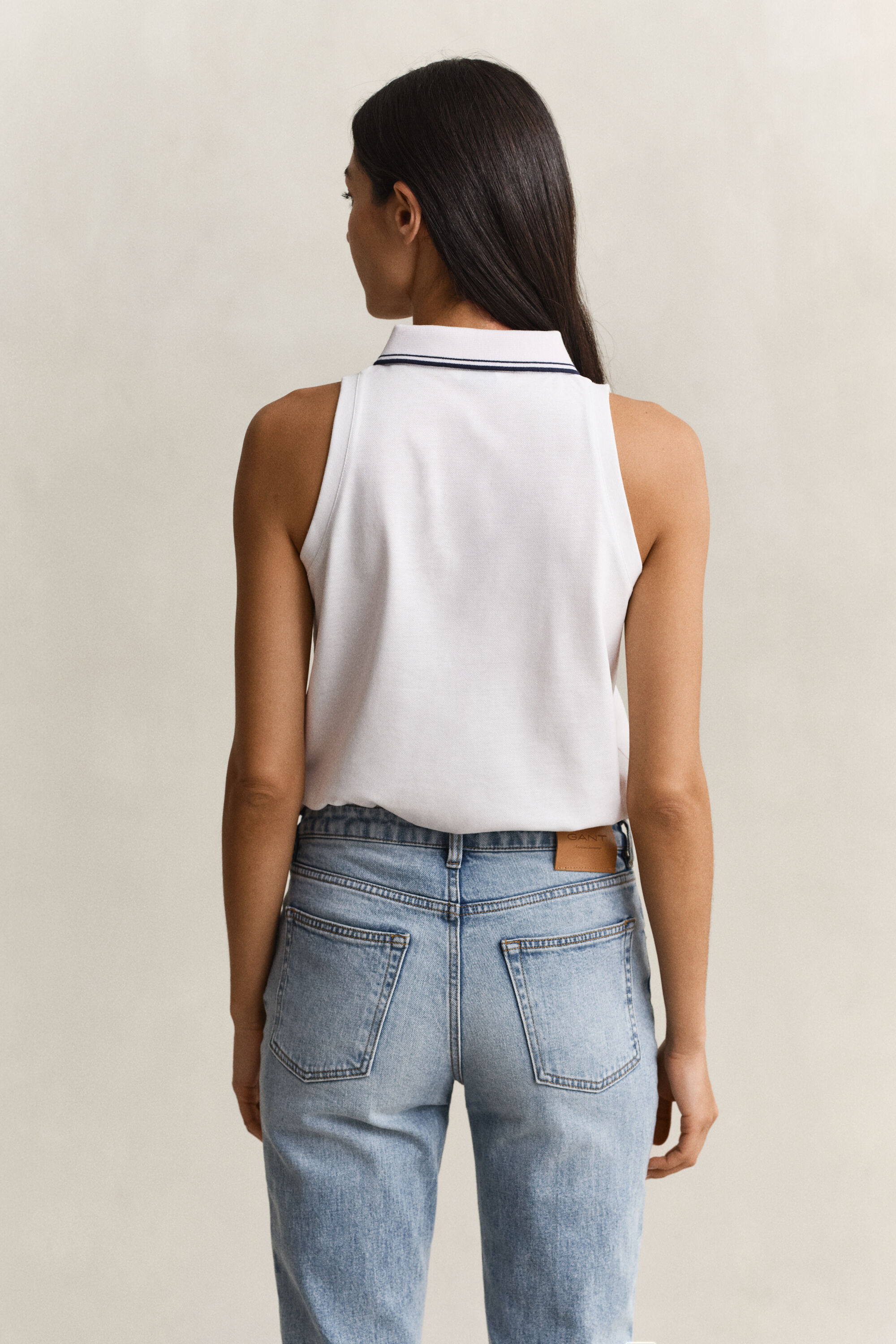 Piqué poloskjorte uden ærmer