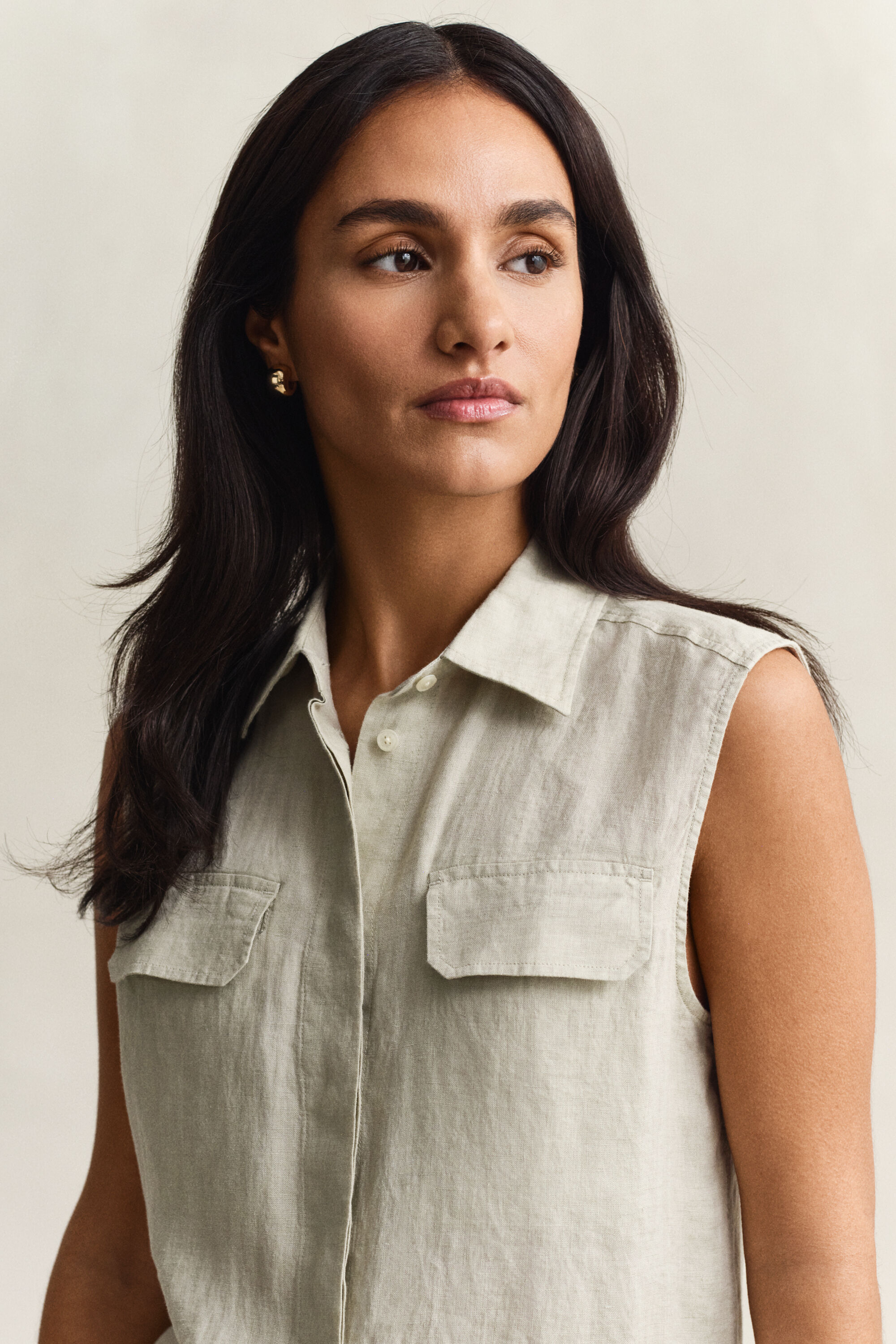 Hørskjorte uden ærmer