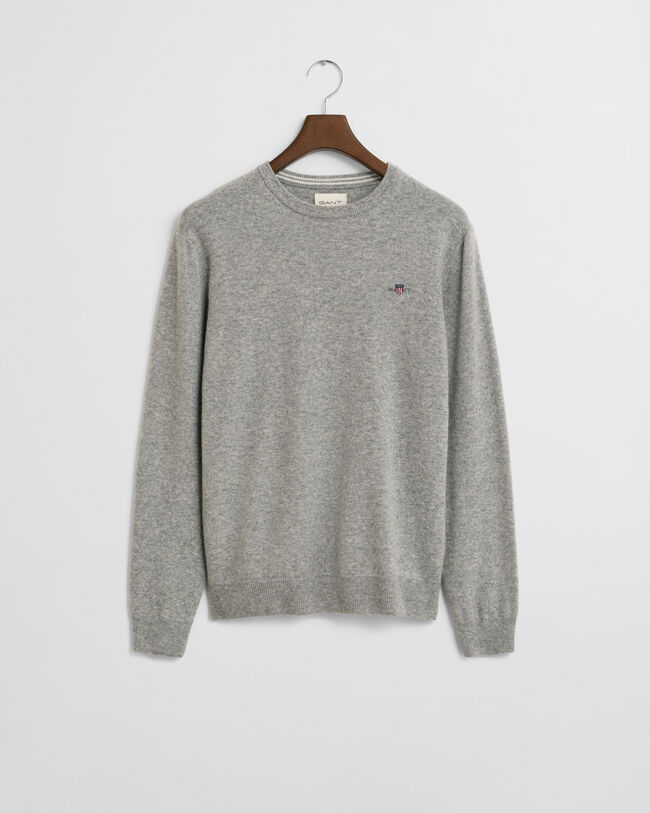 Crewneck sweater i ekstra fin lammeuld