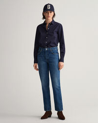 Regular fit t&aelig;tv&aelig;vet skjorte