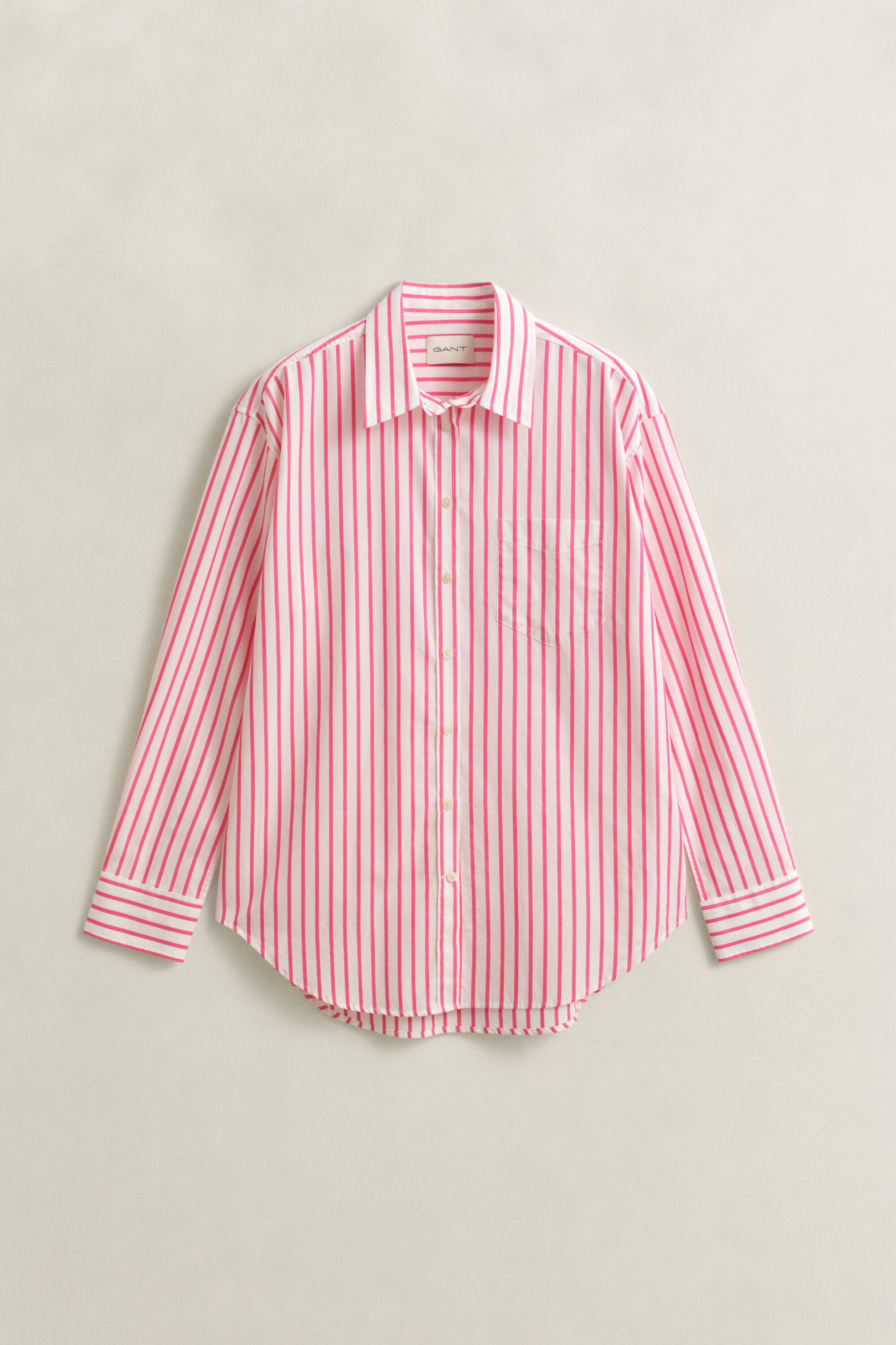Relaxed fit klassisk stribet poplin-skjorte