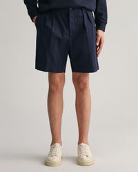 Twill chinoshorts med læg