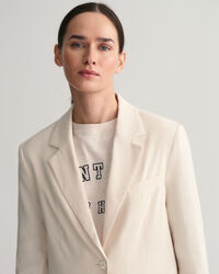 Regular fit hørblazer med stræk