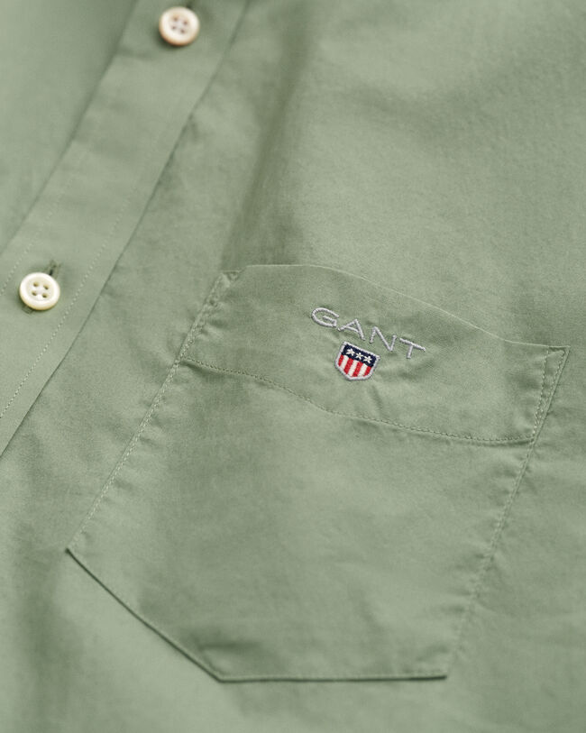 Regular fit t&aelig;tv&aelig;vet skjorte med korte &aelig;rmer