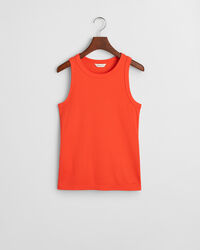 Ribstrikket tanktop med høj hals