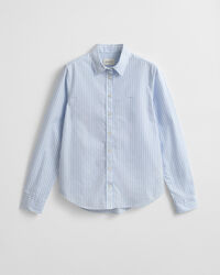 Regular fit klassisk stribet poplin-skjorte
