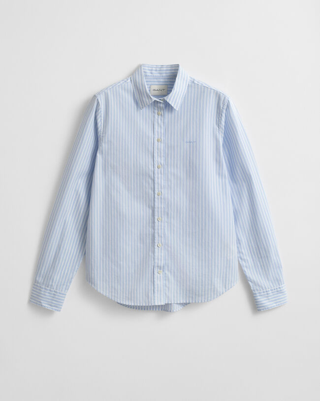 Regular fit klassisk stribet poplin-skjorte