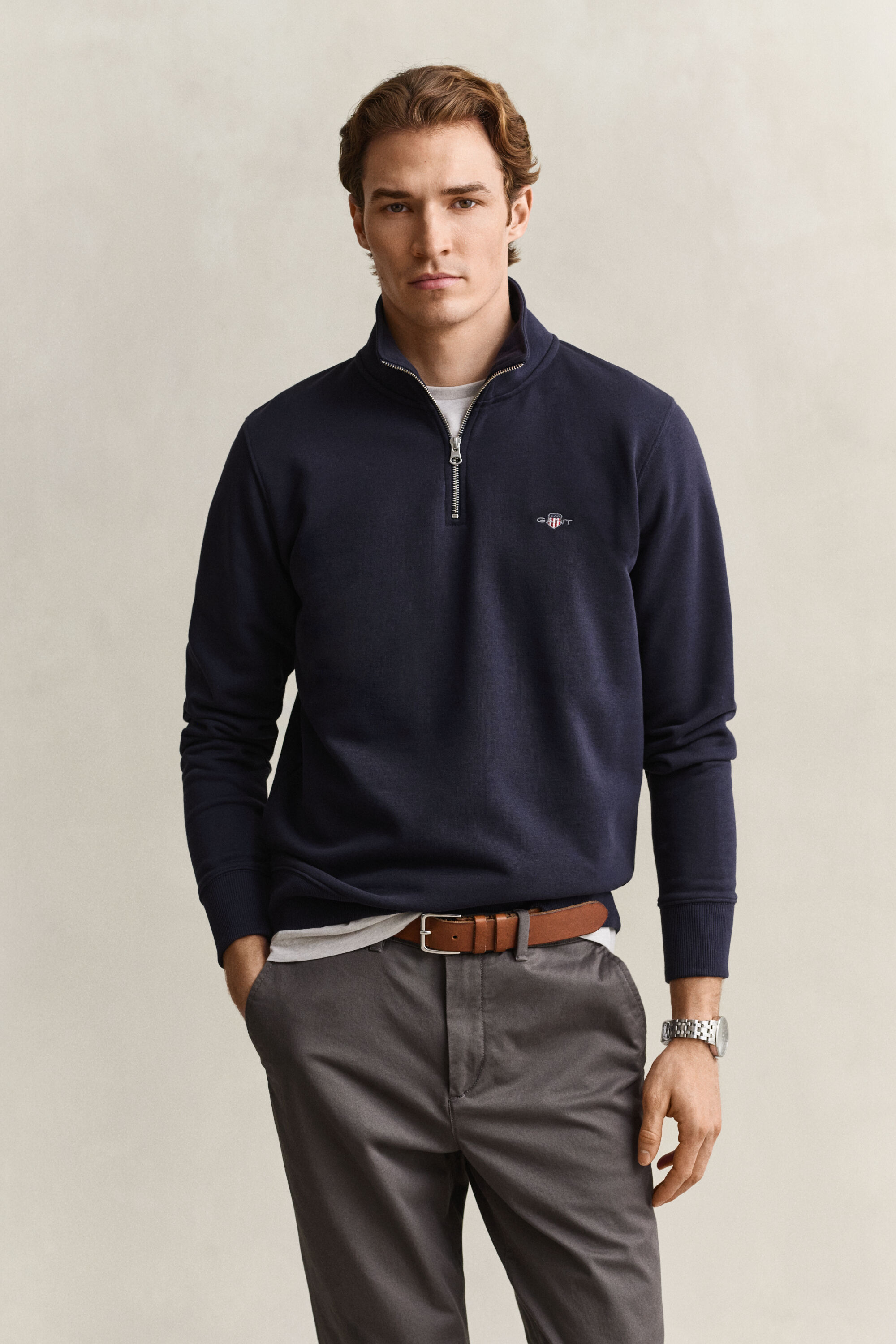 Shield sweatshirt med halv lynlås