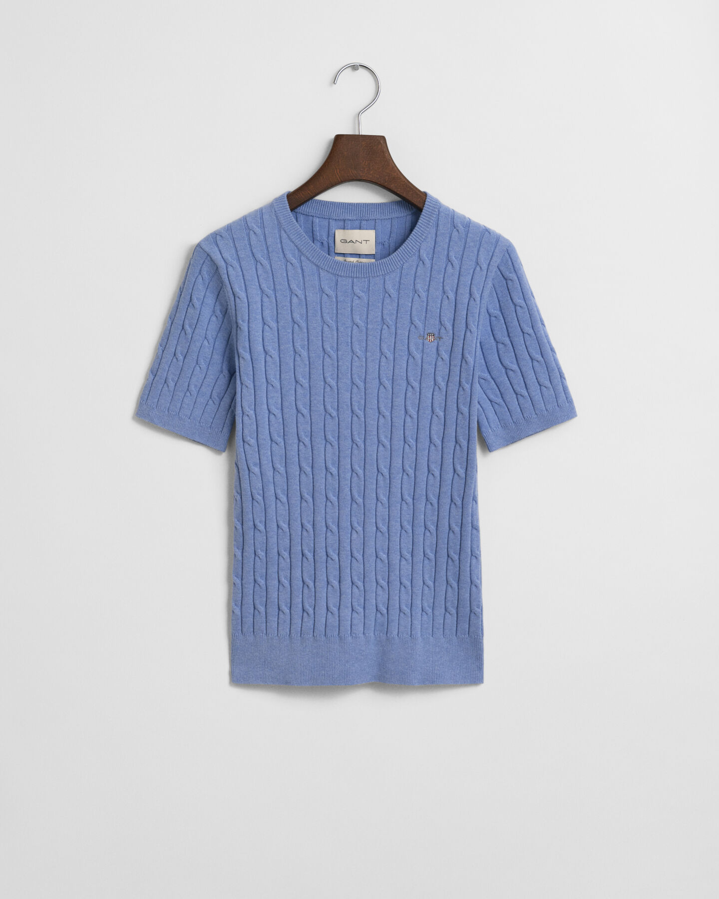 Sweater af strækbomuld med kabelstrik