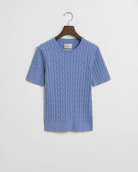 Sweater af strækbomuld med kabelstrik