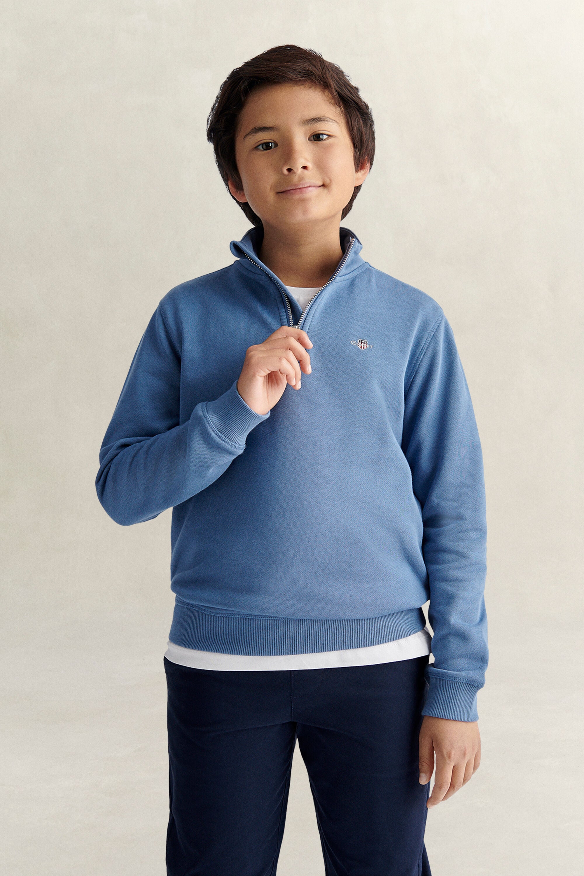 Teen Boys Shield sweatshirt med halv lynlås