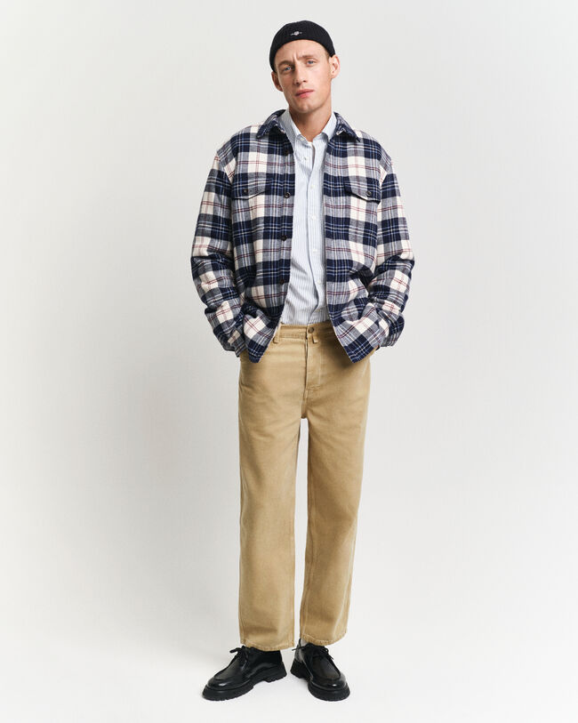 Regular fit fleece-foret overskjorte i flannel