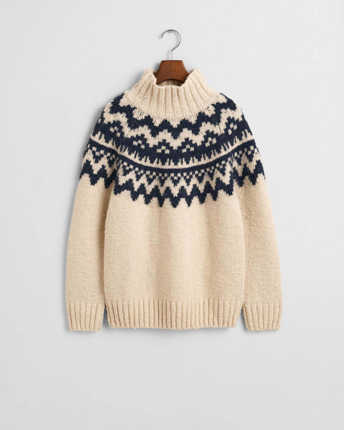 Fair Isle sweater med rullekrave