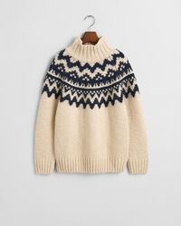 Fair Isle sweater med rullekrave