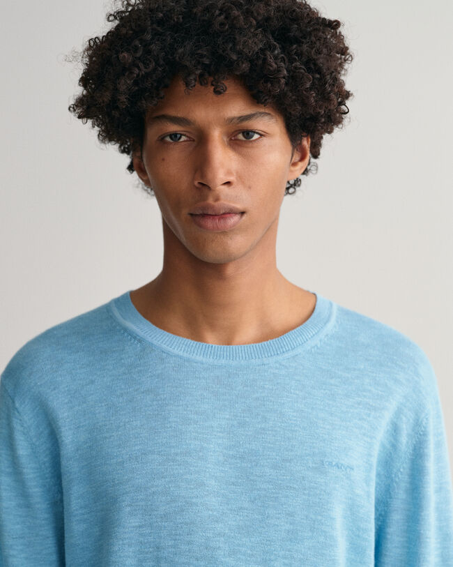 Crewneck sweater af bomuld og h&oslash;r