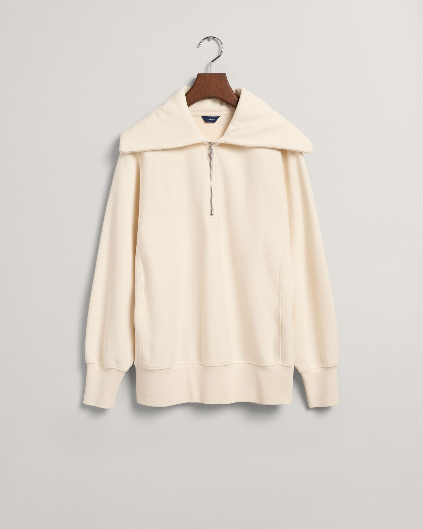 Sportswear sweatshirt med krave og halv lynl&aring;s