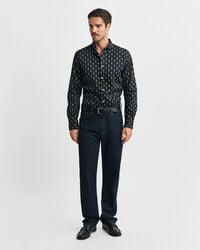 Regular fit twill-skjorte med paisley-tryk