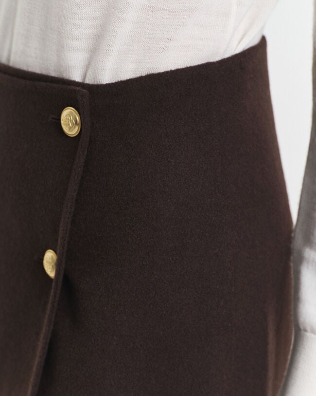 Midi håndsyet slå-om nederdel