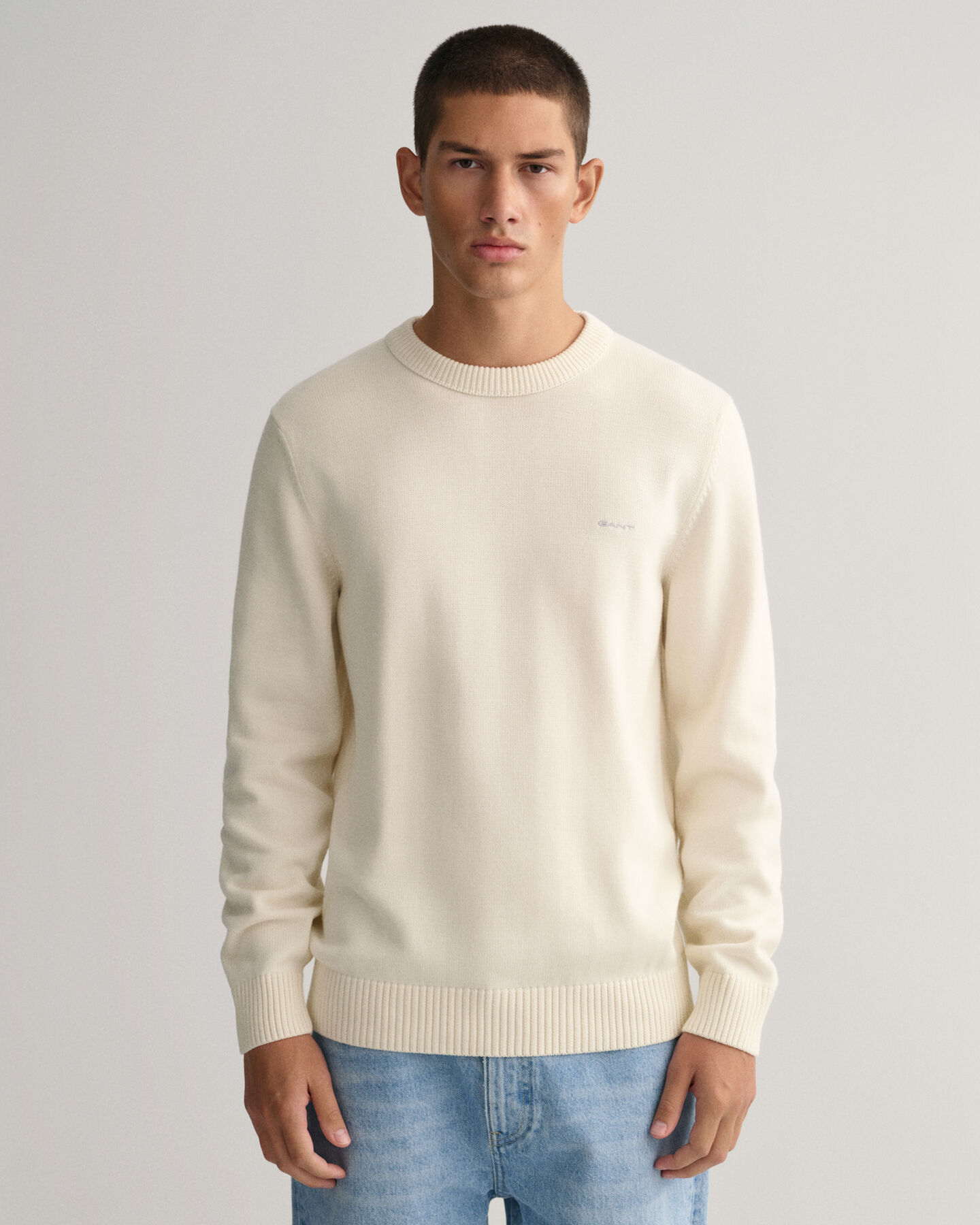 Crewneck sweater i supimabomuld