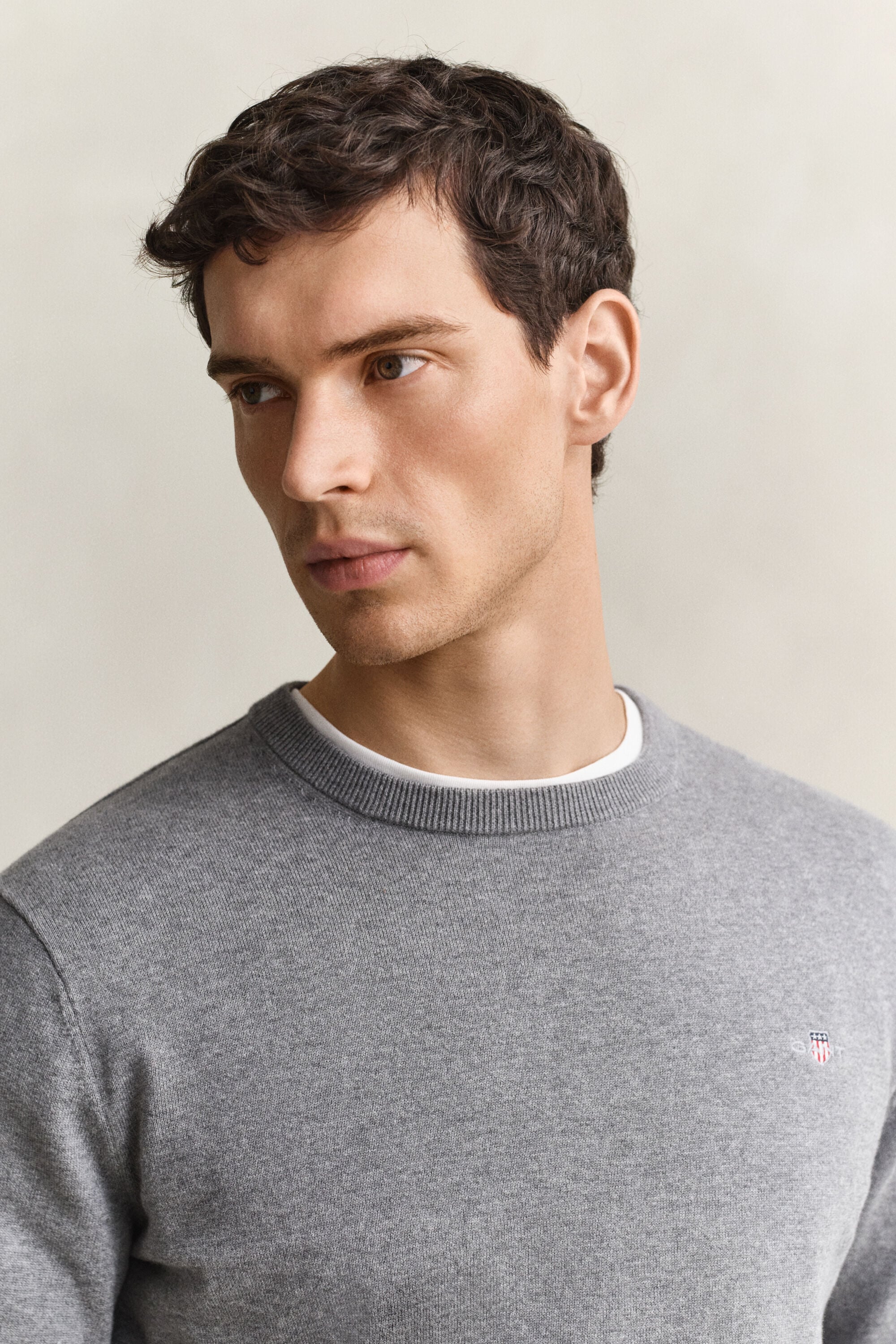 Crewneck sweater i bomuld