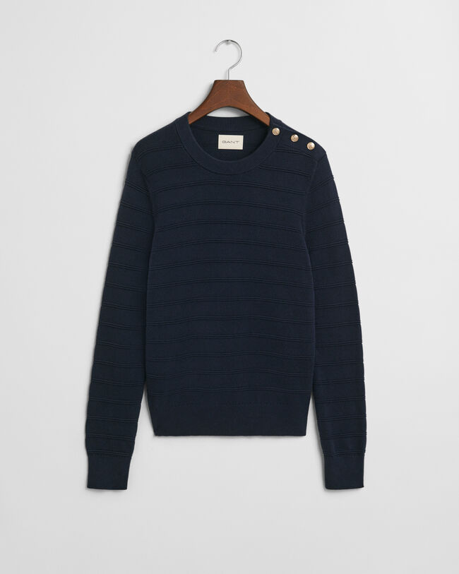 Tekstureret crewneck sweater af bomuld