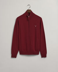 Cardigan af ekstra fin lammeuld med lynl&aring;s