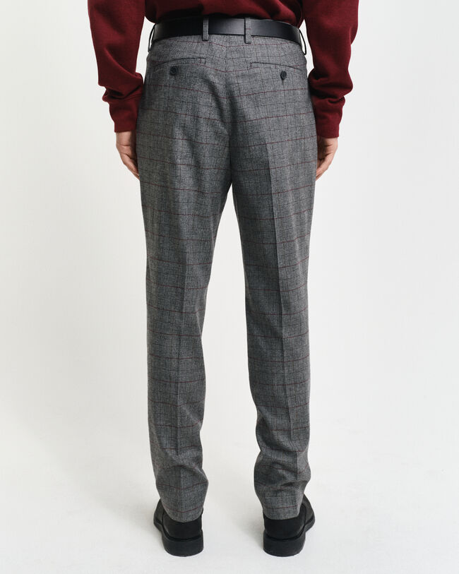 Slim fit jakkesæt-bukser med tern