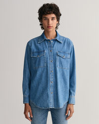 Relaxed fit denim-skjorte