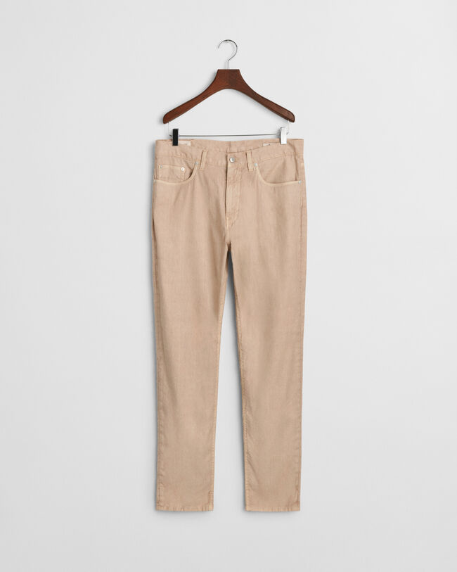 Slim fit jeans af bomuld og h&oslash;r