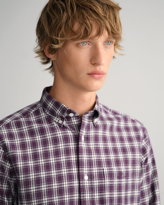 Regular fit ternet flannelskjorte