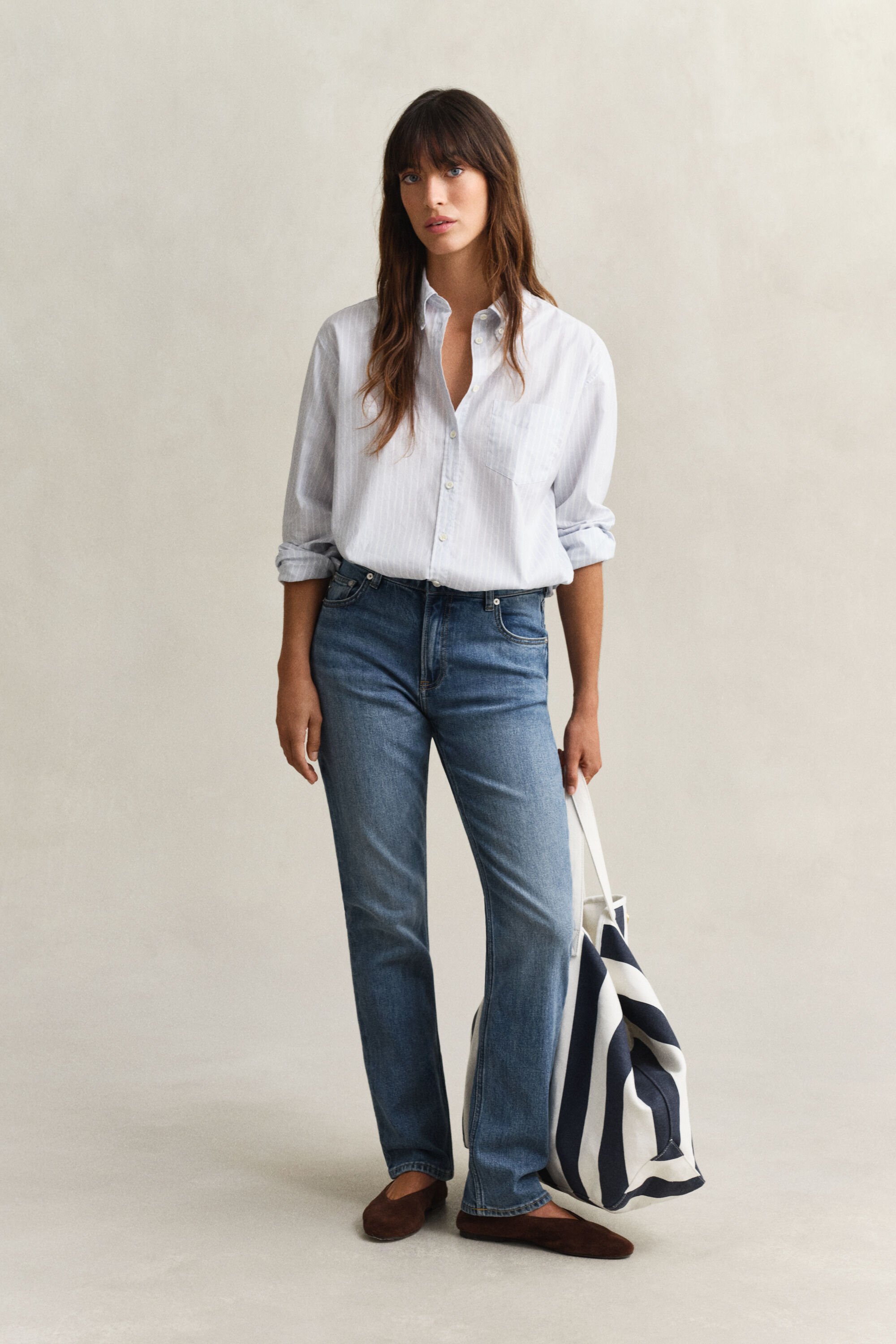 Jeans med lige ben og stræk