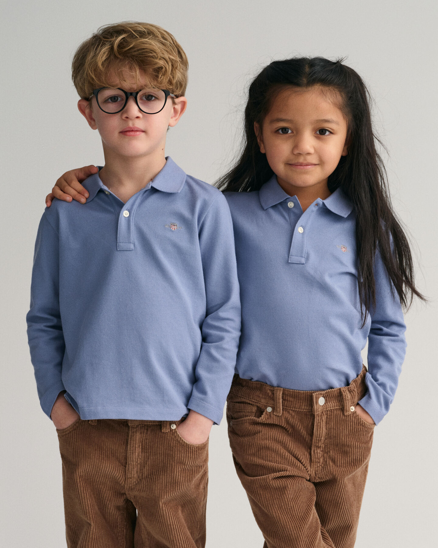 Kids Shield lang&aelig;rmet piqu&eacute; poloskjorte