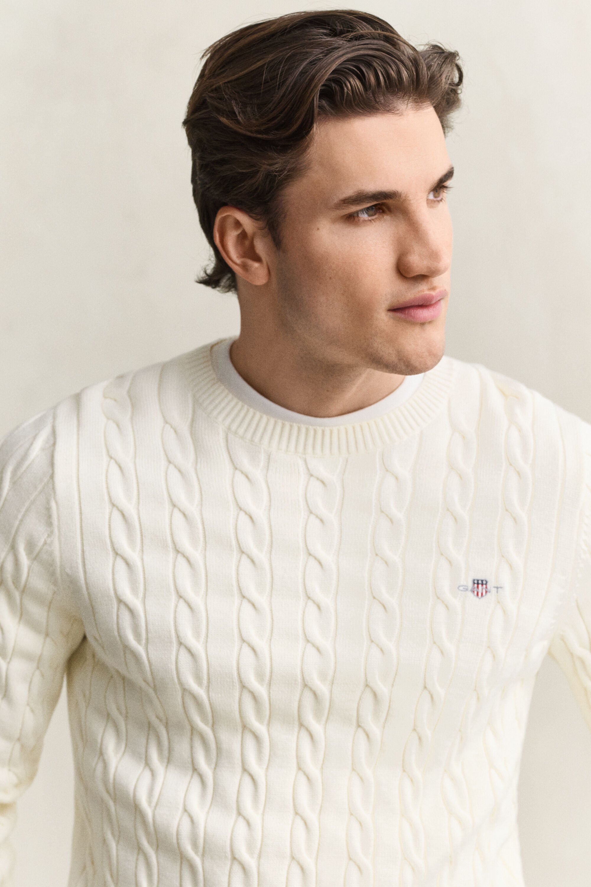 Classic sweater med kabelstrik