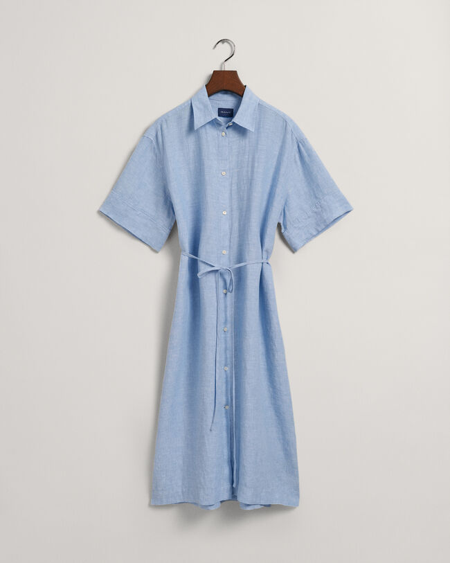 Skjortekjole af h&oslash;r med korte &aelig;rmer