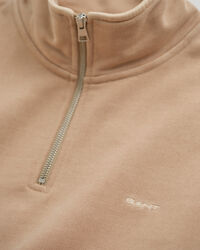 Sunfaded sweatshirt med halv lynl&aring;s